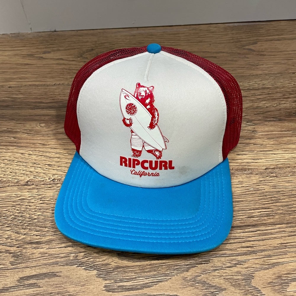 Rip Curl Trucker Hat with Bear Graphic